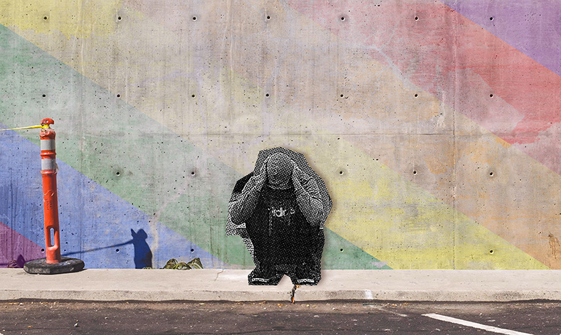 PHoto illustration of lgbt youth homeless